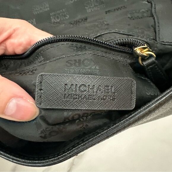 MICHAEL Michael Kors Pebbled Black Leather Callie Top Handle Bag - Picture 8 of 16